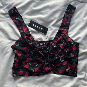 Motel rocks tank top/corset top-cherries-size small-with tags